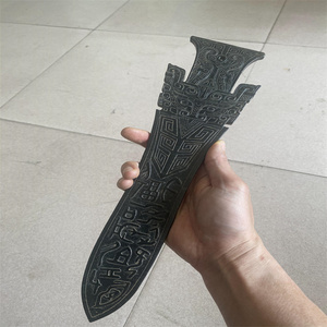 仿古和田墨装饰玉器玉剑古玩古董古玉春秋刀剑冷兵器把件摆件宝剑