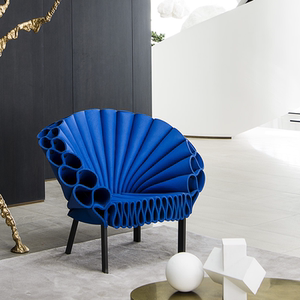 北欧设计师新款孔雀开屏椅花瓣椅别墅售楼处靠背躺椅异形休闲椅