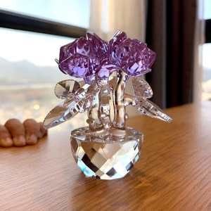 水晶玫瑰花摆件送女友生日结婚周年纪念日礼品实用创意情人节礼物