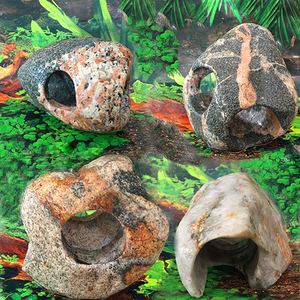 天然石头鱼窝鱼缸虾罐水族箱造景装饰 乌龟晒台 慈鲷躲避洞繁殖屋
