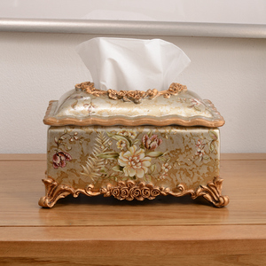 欧式纸巾盒摆件客厅复古轻奢创意纸抽盒家居收纳盒家用餐巾抽纸盒