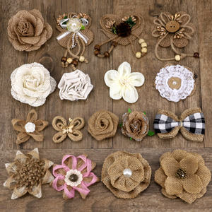 麻绳立体花朵装饰瓶子麻布幼儿园布艺小花蝴蝶结手工diy材料辅料