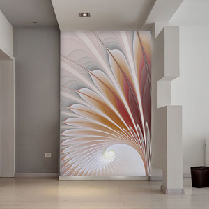 玄关装饰画抽象入户走廊过道现代简约风竖版大气客厅壁画无缝壁布