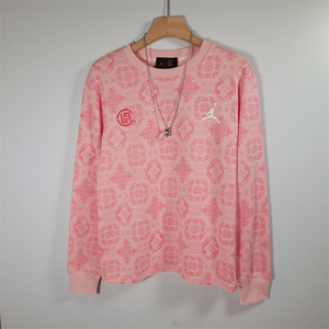 陈冠希潮牌clot联名飞人印花ins丝绸薄款圆领套头卫衣男女士情侣