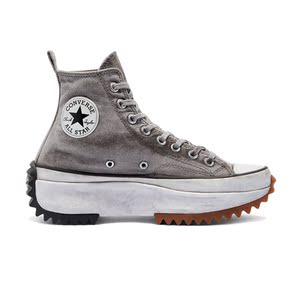 converse匡威run star hike烟熏灰小脏鞋做旧厚底高帮帆布休闲鞋