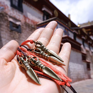 佛系青年 西藏色拉寺马头明王殿纯铜金刚杵 普巴金刚橛挂件吊坠