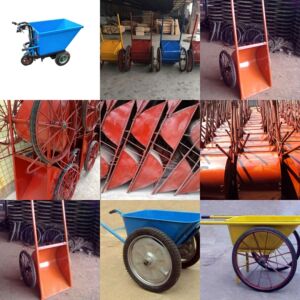 工地翻斗车建筑工程混凝土劳动手推斗车双轮人力小推车拉灰砂