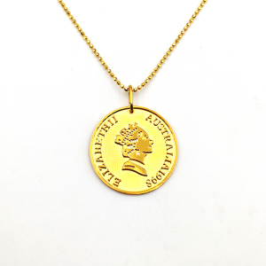 女王吊坠18k金au750素金黄金伊丽莎白头像圆牌金币复古挂件胸坠