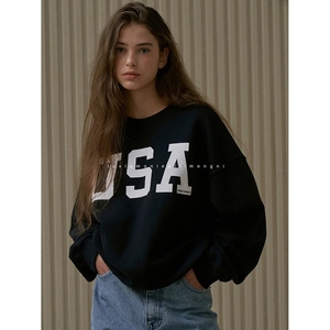 现 Smoothmood 韩国正品代购 USA Sweatshirt 字母套头卫衣