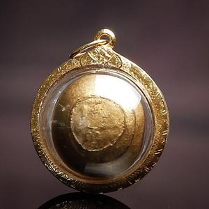 龙婆添 龙婆tim 2517 波力 金壳带卡 吊坠 泰国真品佛牌