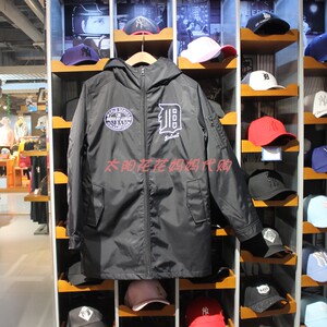 断码mlb美版老虎队de标男款拉链连帽铺棉外套保暖19de4mth03700