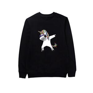 潮牌圆领独角兽衣服学生宽松嘻哈个性套头春季卫衣