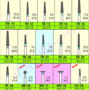 牙科金刚砂车针tr11tr12tr13tr14tr15tr19tr21一盒5支满60元包邮