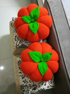 纯手工毛线南瓜针织制品 抱枕 靠背 车用靠垫靠枕车装饰品