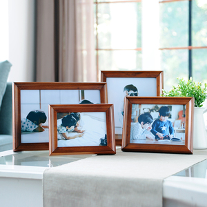 欧式实木相框7 8 10寸内框创意长方形洗照片做成木质儿童卧室摆台