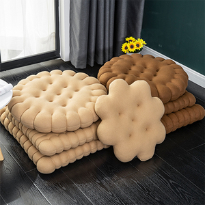 加厚毛绒饼干坐垫座垫椅子垫沙发靠垫蒲团可爱久坐垫椅垫榻榻米垫