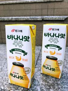韩国进口香蕉牛奶饮料200ML BANANA MILK DRINK水果味牛奶