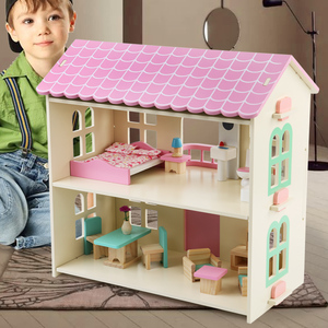 木质小屋男女孩家具礼物儿童益智玩具房子过家家公主别墅娃娃屋