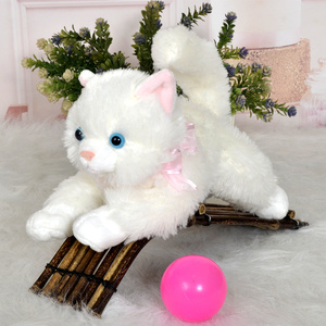 可爱小猫公仔会叫猫咪毛绒玩具陪宝宝睡觉抱枕趴趴猫发声玩偶礼物