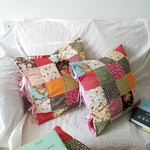 英伦民族乡村风格拼布枕套 抱枕套 腰枕 可定制