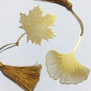 流苏款精纹叶脉树叶书签梧桐叶银杏叶菩提叶黄铜工艺品礼品