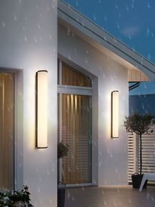 户外壁灯防水简约设计感长条外墙室外别墅庭院过道灯玻璃圆形装饰