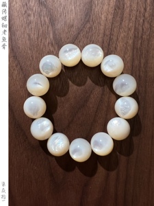 柒焱拾一藏传螺钿老鱼骨手串小众手链臻藏天然深海珍珠贝白贝个性