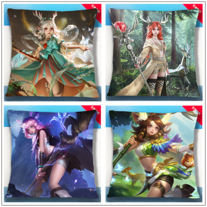 抱枕十字绣瑶新款王者荣耀遇见神鹿客厅车载自己手工刺满绣抱枕套