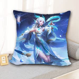 西施十字绣抱枕游龙清影2021新款王者荣耀简单手工绣枕头套送枕芯