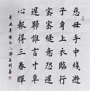 孟郊游子吟书法作品手写楷书真迹田楷慈母手中线游子身上衣书法