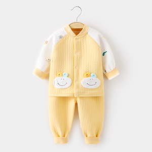 五个月宝宝衣服冬季婴儿春秋薄棉分体套装新生儿保暖春装睡衣外穿