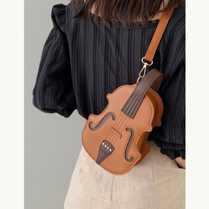 可爱搞怪双肩背包包女2024新款潮时尚手提单肩包网红斜挎小提琴包
