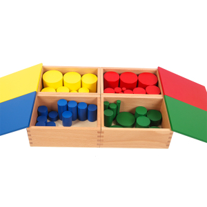 蒙氏感官教具彩色圆柱体四色蒙台蒙特梭利专业版早教益智玩具