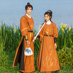 花朝记汉服x天涯明月刀 联名款画作龙 唐制刺绣翻领圆领袍春秋款