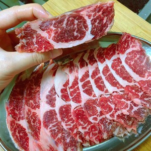 美国安格斯蓝标三角肉500g雪花牛肉食材商用肩甲小排肥牛生鲜原肉