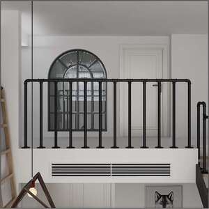 loft水管楼梯扶手简约现代阁楼围栏餐厅酒吧栏杆复古工业风护栏