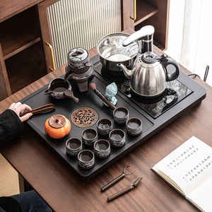 功夫紫砂茶具小号茶盘套装全自动一体家用客厅烧水壶小茶台一整套