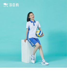 深圳校服正品莎臣豹中学女生夏季运动服沙臣豹校服裤纯棉短裤健康
