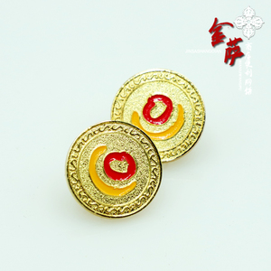 【金萨商店】 定制日月徽章 纯黄铜 针扣款 一个颜色随机发货