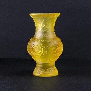 金萨文化 琉璃花瓶荷花浮雕供F花器 工厂发货