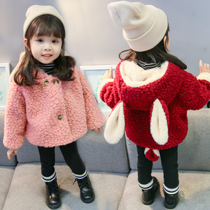 儿童外套冬季加绒可爱宝宝0一1-2岁女孩毛毛衣3网红4洋气女童冬装