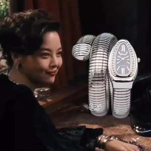 繁花辛芷蕾李李同款手表女士蛇形手镯式女表欧美风轻奢钻缠绕蛇表