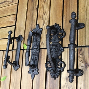 庭院欧式中式复古铸铁工艺大门拉手门把手家居装饰门饰拉手壁饰