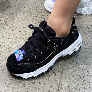 Skechers斯凯奇女经典二代厚底运动休闲小龙鳞熊猫鞋老爹鞋11979