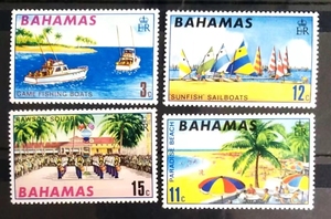 GD317巴哈马群岛1969年旅游、船、海滩、游行  邮票新4全