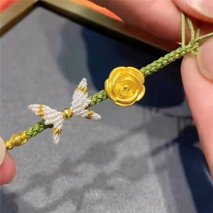 00尼卡隆旗舰店天猫双层手链女纯银玫瑰金转运珠ins