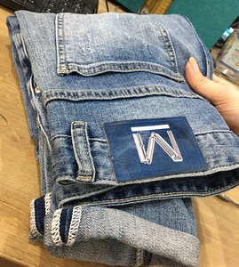 牛仔裤韩版小脚补丁