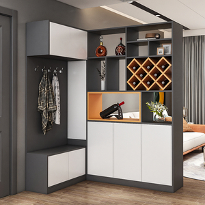 现代入户门厅柜组合定制鞋柜一体转角玄关柜装饰柜简约屏风隔断柜