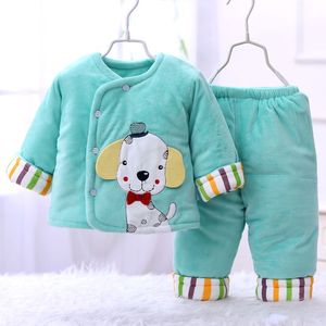 婴儿衣服加厚新生儿棉衣袄加绒夹层保暖纯棉套装0-8个月宝宝冬季