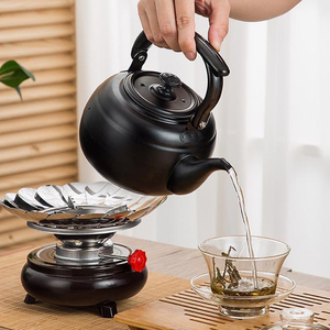 加厚不锈钢茶壶饭店古典泡茶壶电磁炉煮水壶平底茶水壶明火可用
